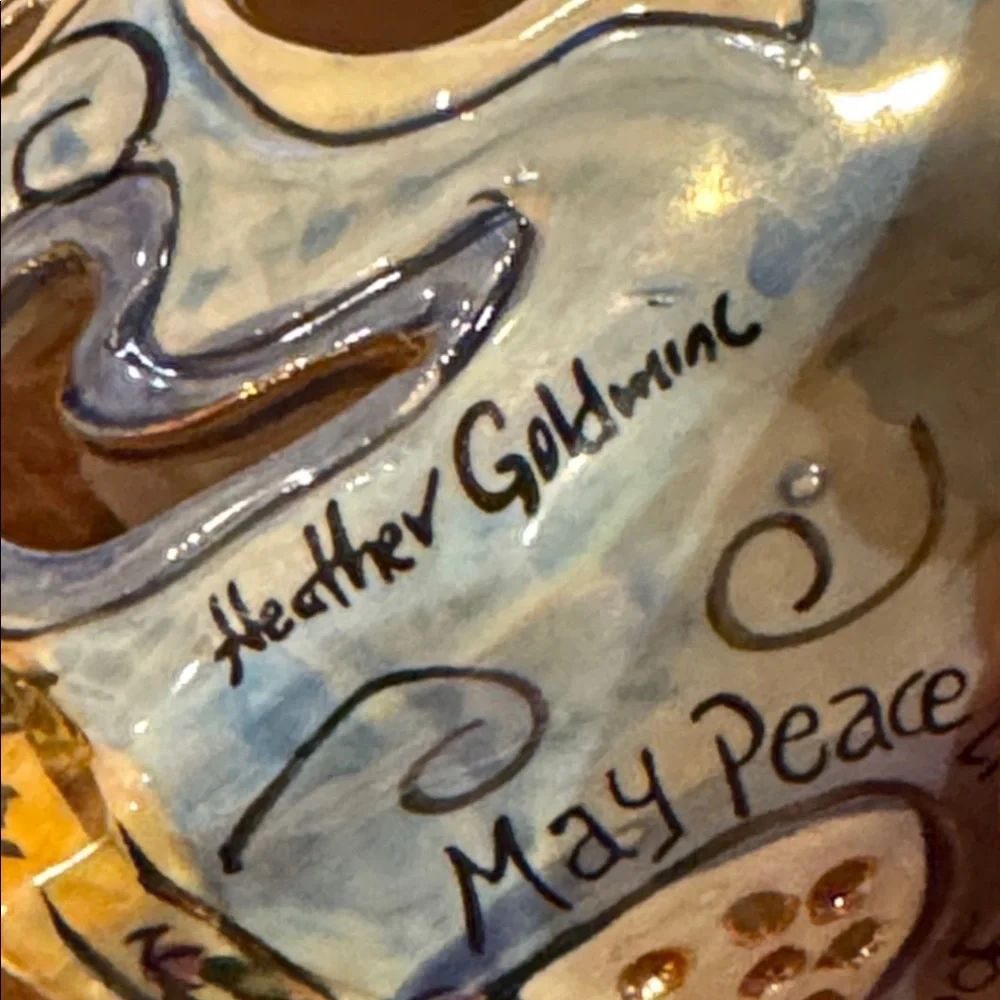 NWOT Blue Sky Ceramic May Peace Live In Your Home Dove 2 Pc Candle Holder 2001
